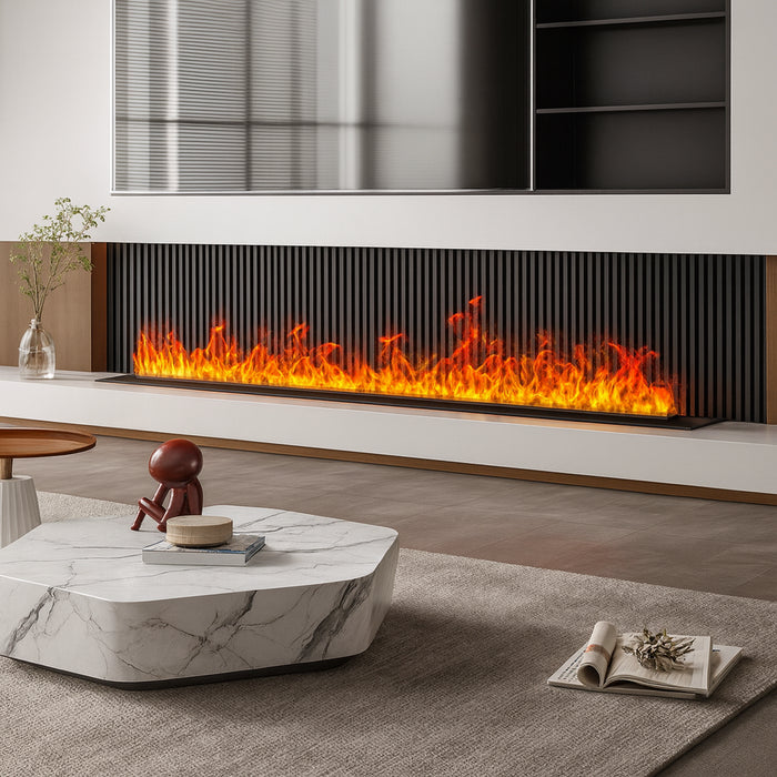 Luxe Bespoke Water Vapour Electric Fireplace in luxury UK home interior