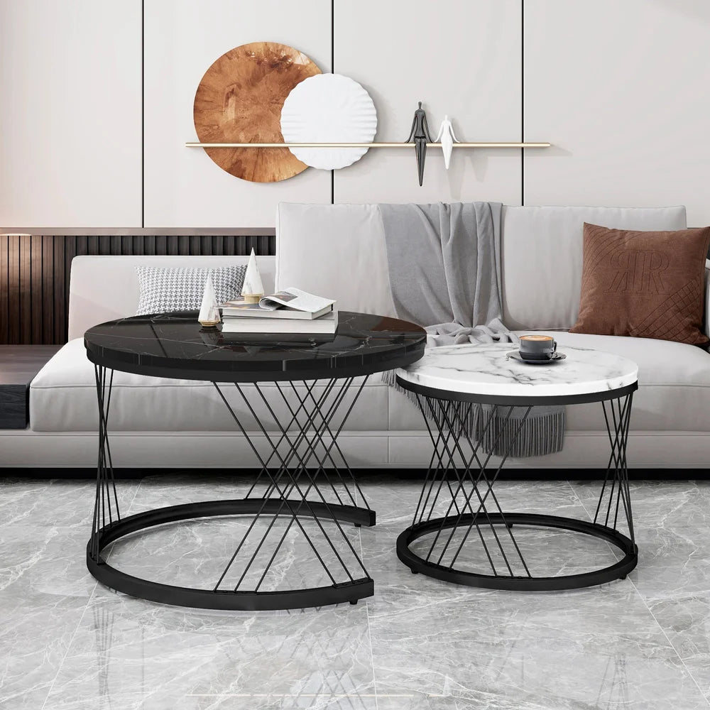 Luna Marble Coffee Table Set | Luxury Marble Furniture UK