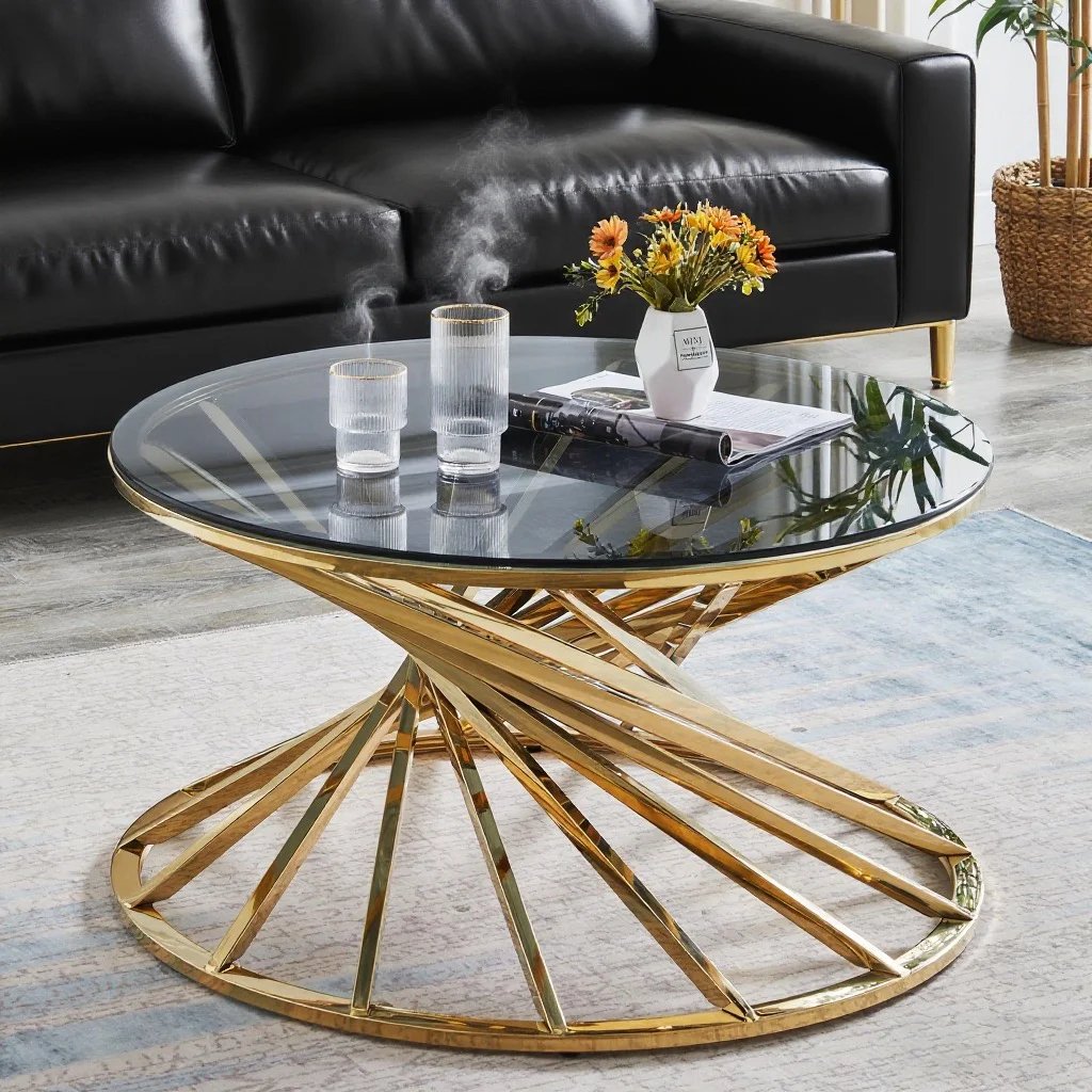 Spiral Glass Coffee Table