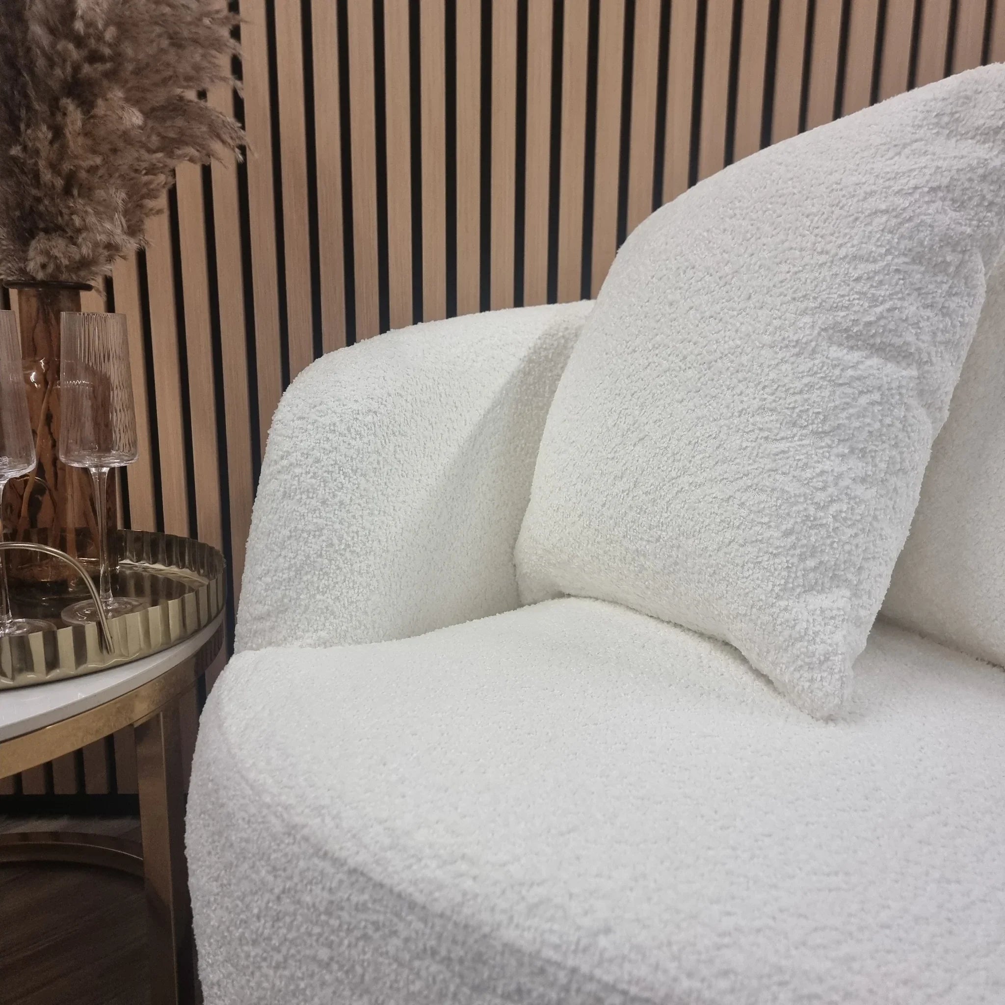 Luxe Bouclé Swivel Accent Chair