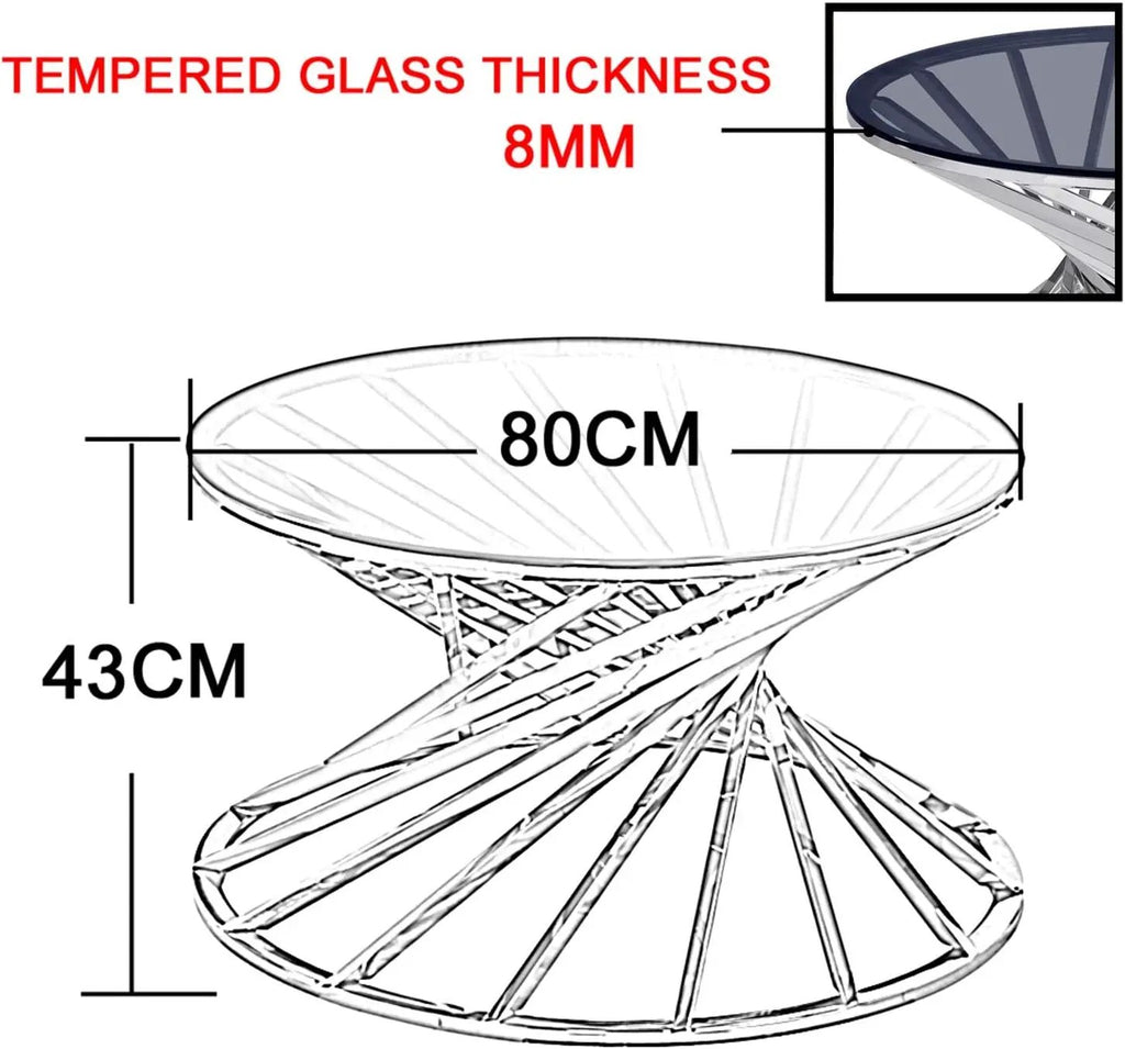 Spiral Glass Coffee Table