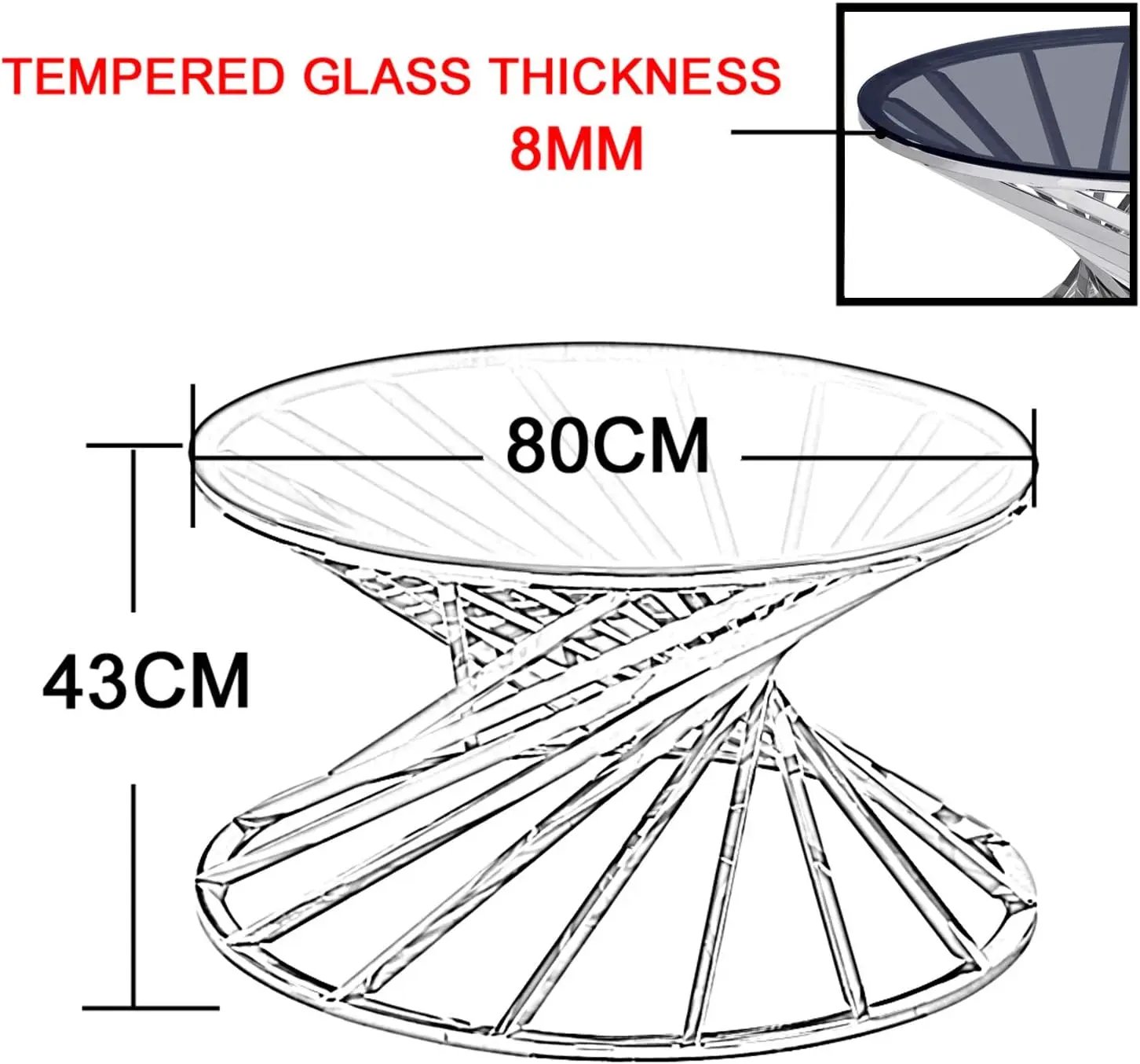 Spiral Glass Coffee Table