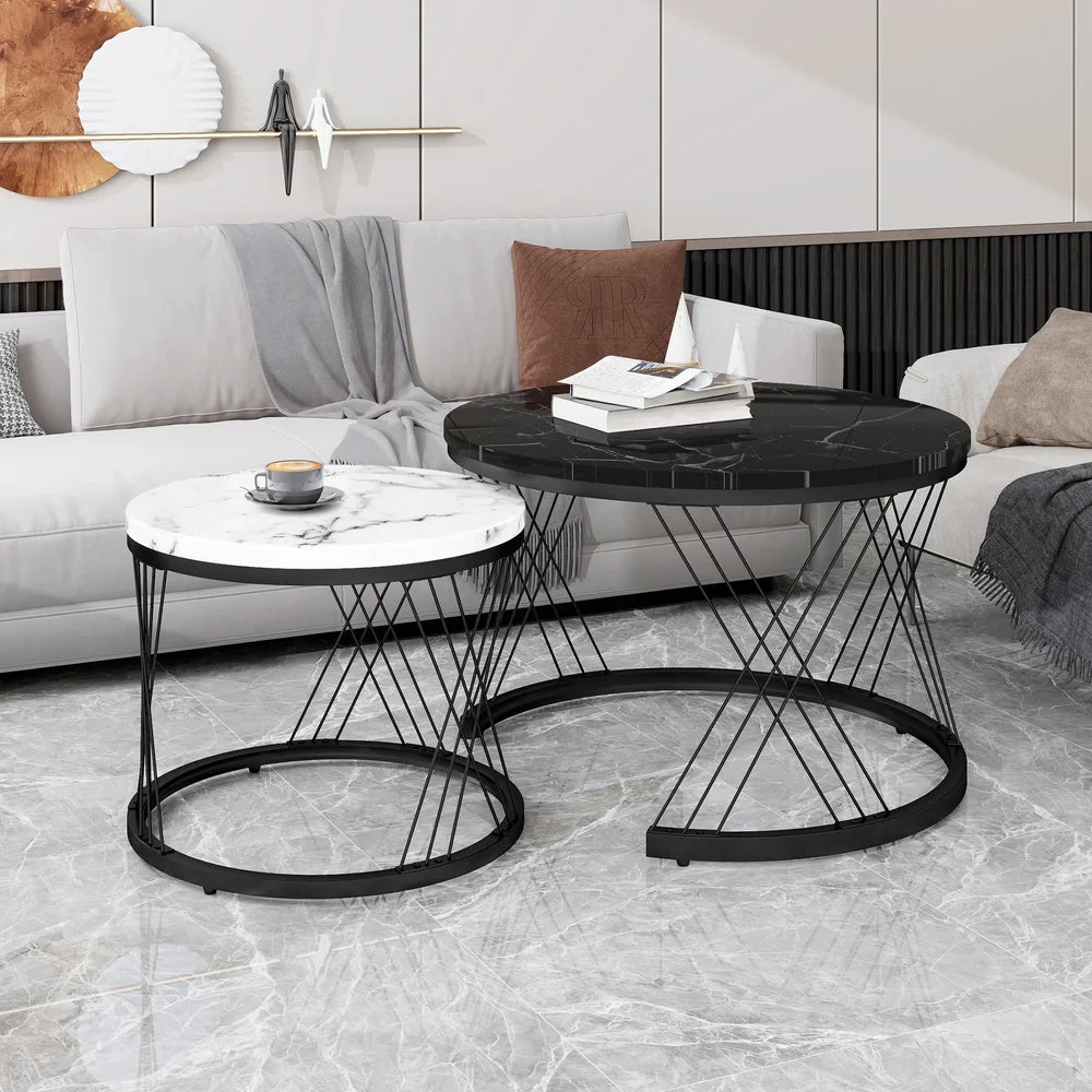 Luna Marble Coffee Table Set | Luxury Marble Furniture UK