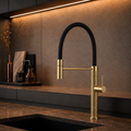 The Marylebone Pull-Out Kitchen Mixer Tap in Brushed Gold