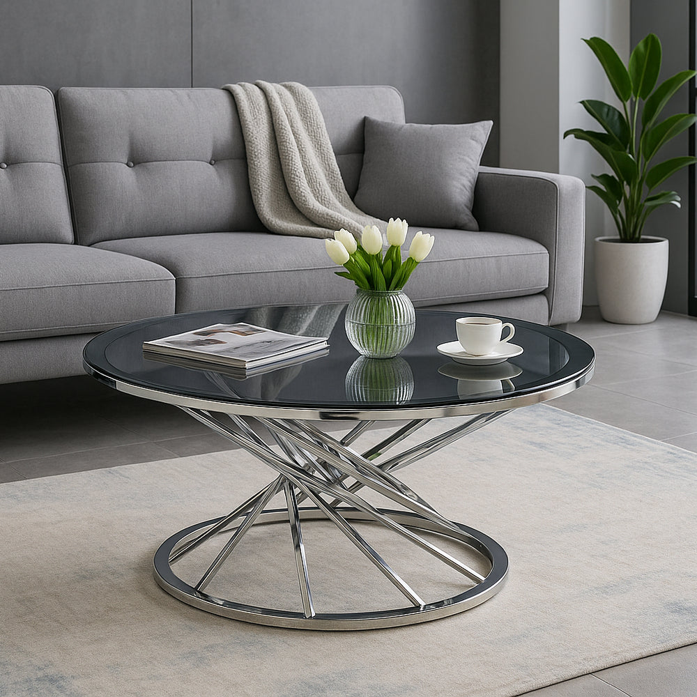 Spiral Glass Coffee Table | Luxury Glass Coffee Table UK