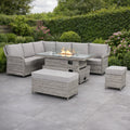 Portofino Large Corner Fire Table Sofa Set | Outdoor Furniture UK