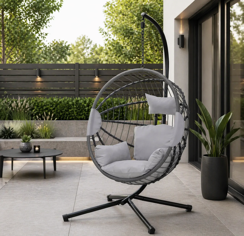 Luxe Hanging Egg Chair Grey