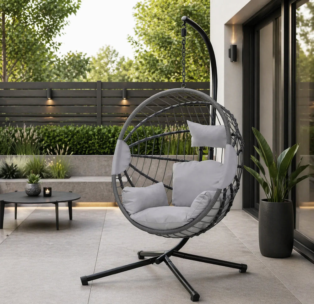 Luxe Hanging Egg Chair Grey