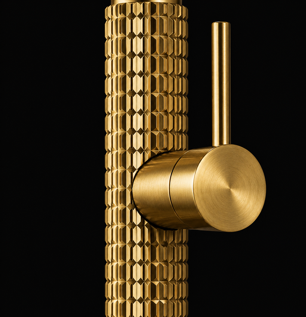 The Marylebone Pull-Out Kitchen Mixer Tap in Brushed Gold