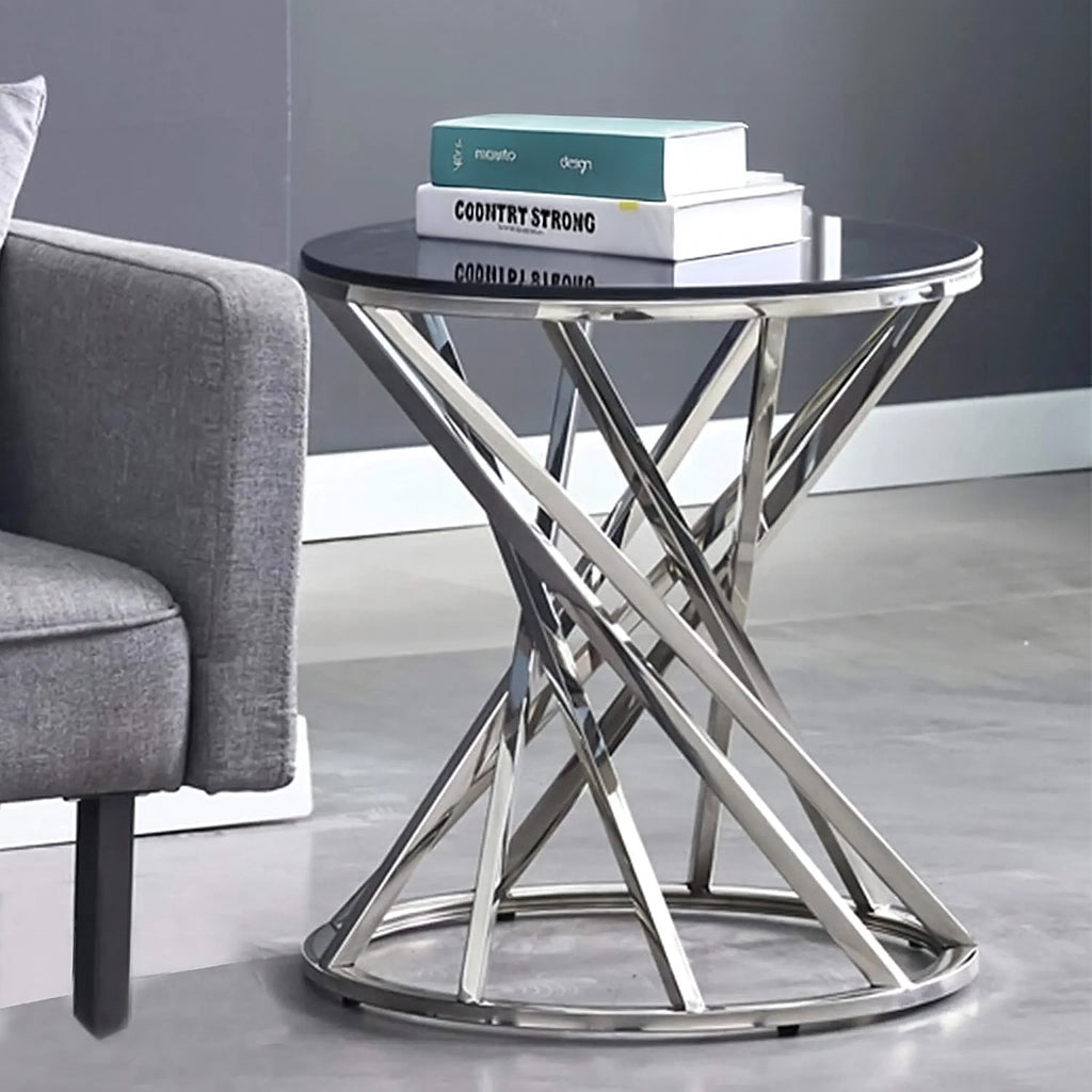 Spiral Glass Side Table