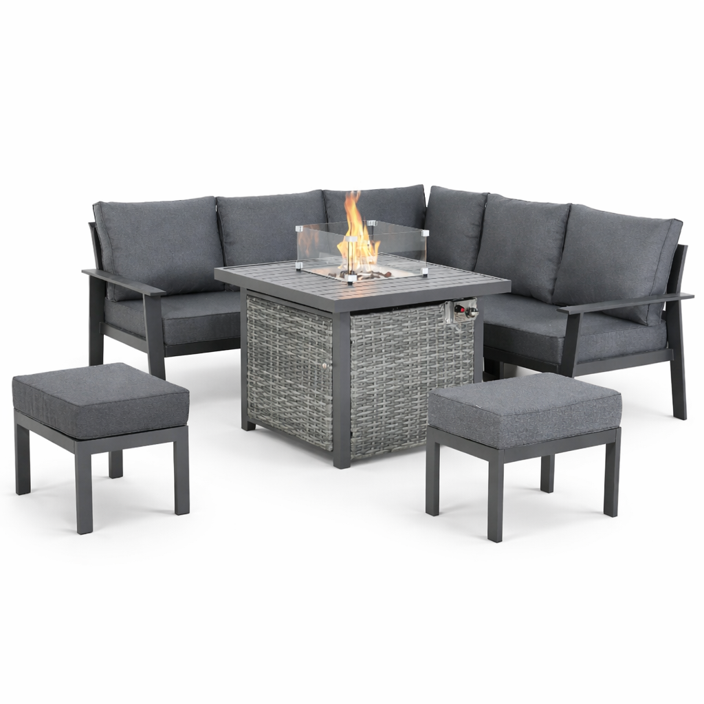 Aria Garden Sofa With Fire Table