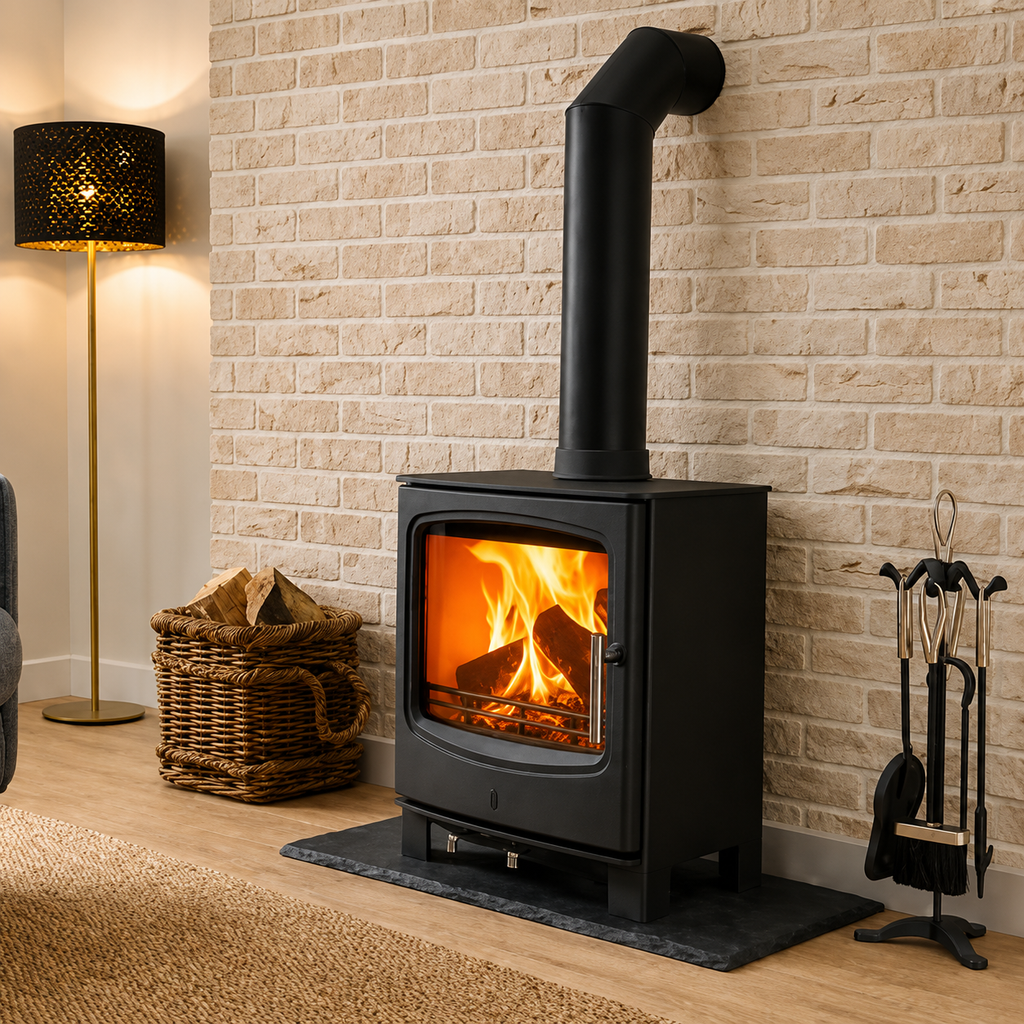 The Enya Flame Cast-Iron Multi-Fuel Stove