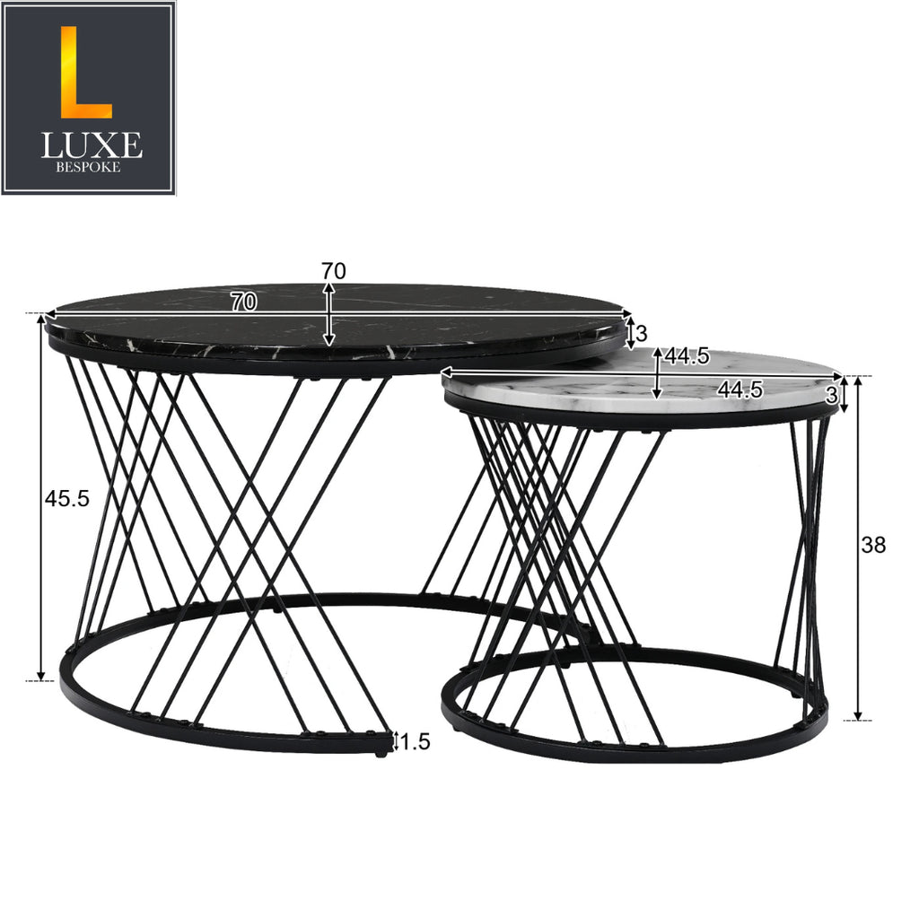 Luna Marble Coffee Table Set