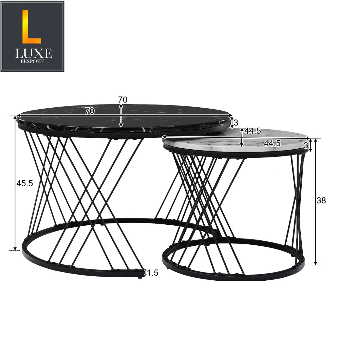 Luna Marble Coffee Table Set