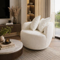 Luxe Bouclé Swivel Accent Chair