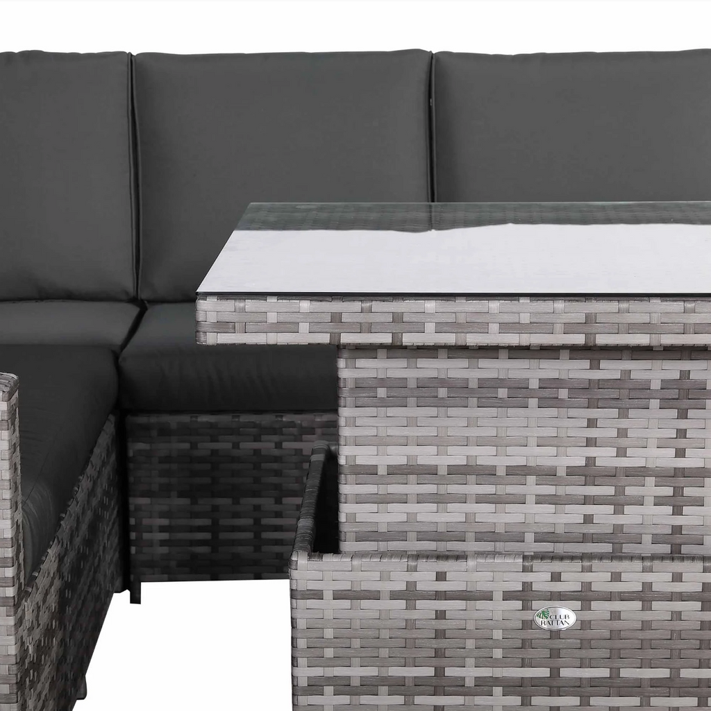 Elysian Corner Rising Dining Set | Rattan Garden Furniture UK