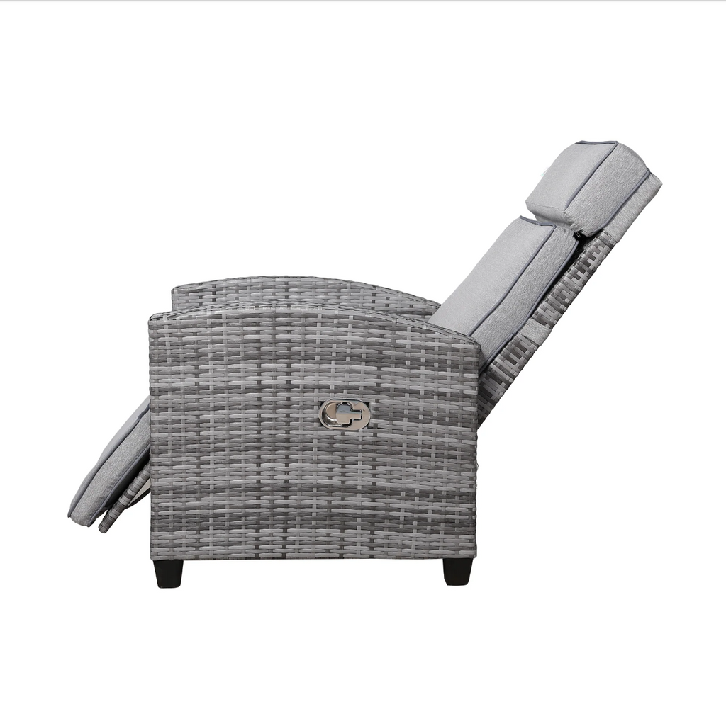 Outdoor Reclining Lounge Chair with Side Table
