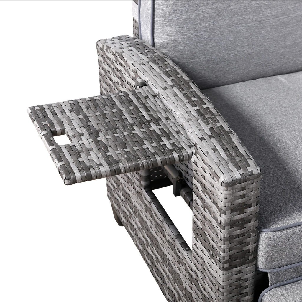 Outdoor Reclining Lounge Chair with Side Table