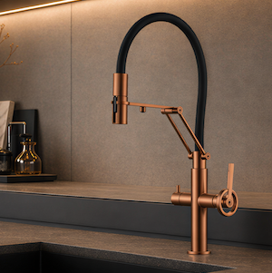 The Kensington Pull-Out Kitchen Mixer Tap Brushed Rose Gold