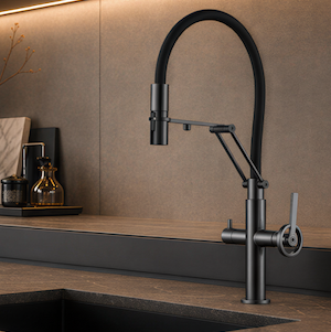 The Kensington Pull-Out Kitchen Mixer Tap Brushed Grey