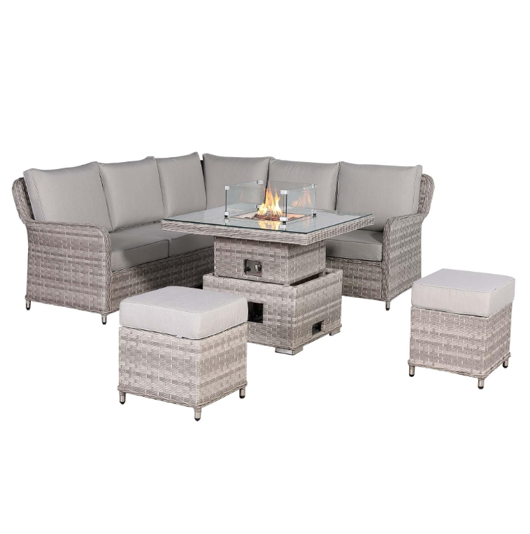 Havana Fire Square Corner Sofa Set | Luxury Garden Furniture UK