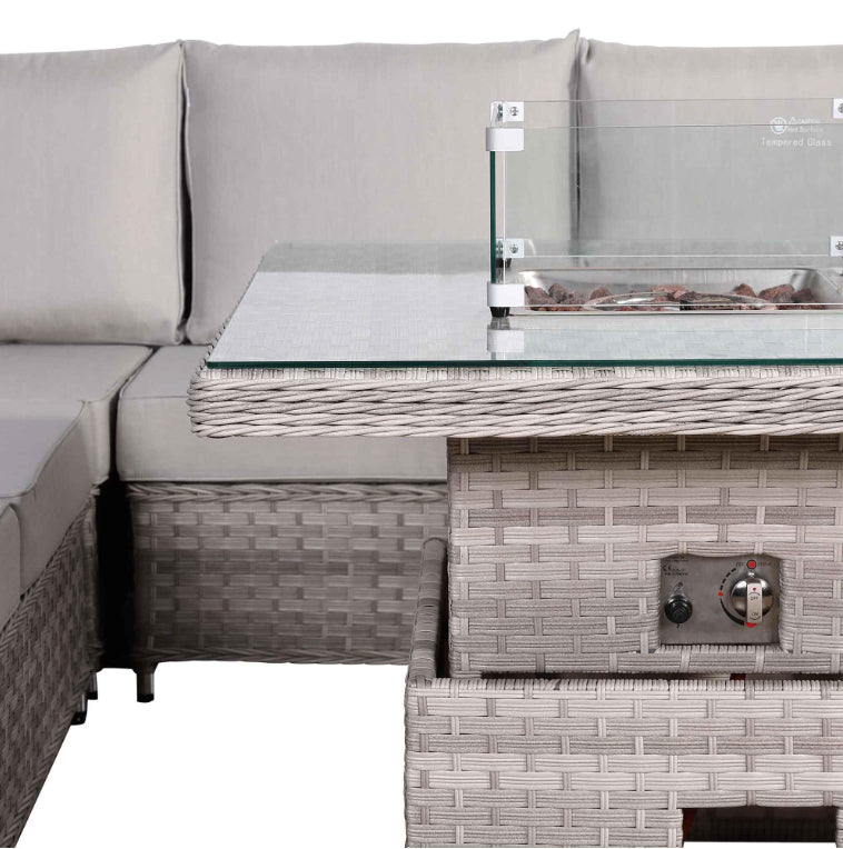 Havana Fire Square Corner Sofa Set