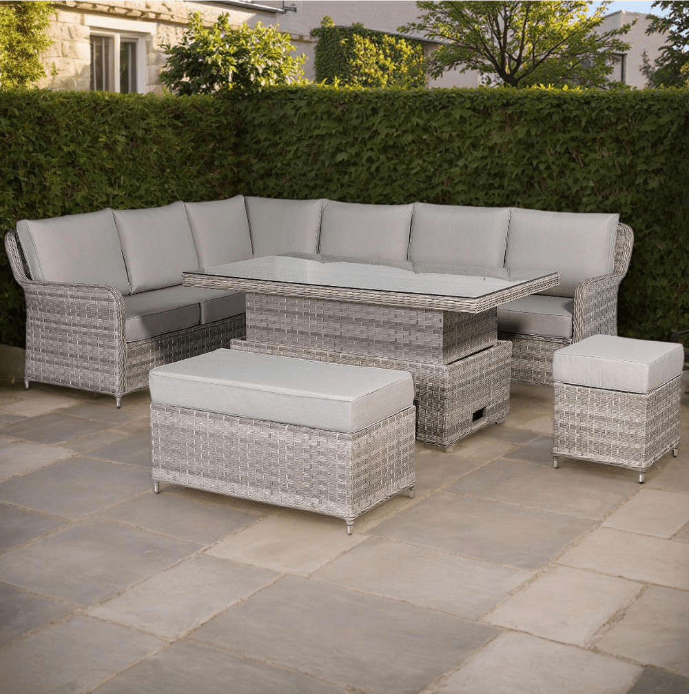 Portofino Large Corner Rising Sofa Set | Luxury Rattan Garden Furniture UK