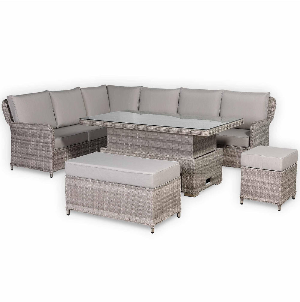 Portofino Large Corner Rising Sofa Set | Luxury Rattan Garden Furniture UK