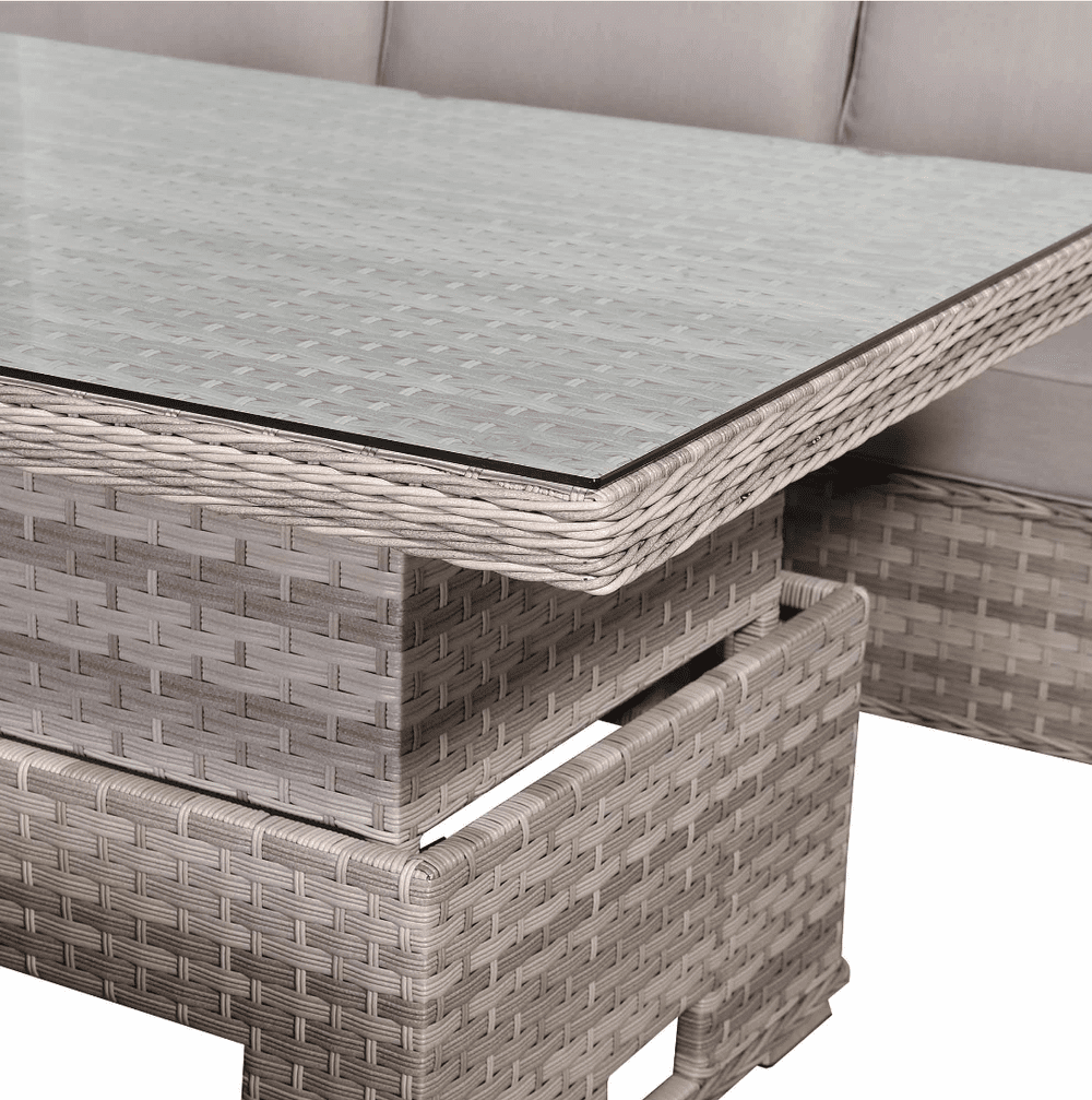 Portofino Large Corner Rising Sofa Set | Luxury Rattan Garden Furniture UK