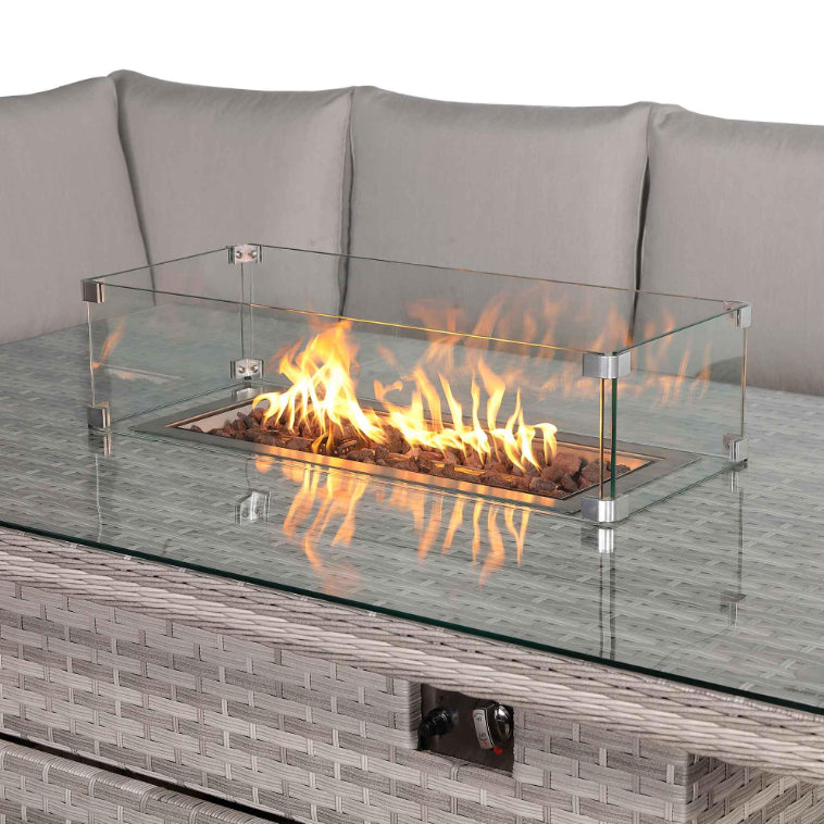 Portofino Large Corner Rising Fire Table Sofa Set