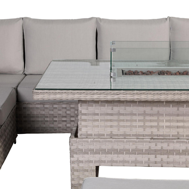 Portofino Large Corner Rising Fire Table Sofa Set