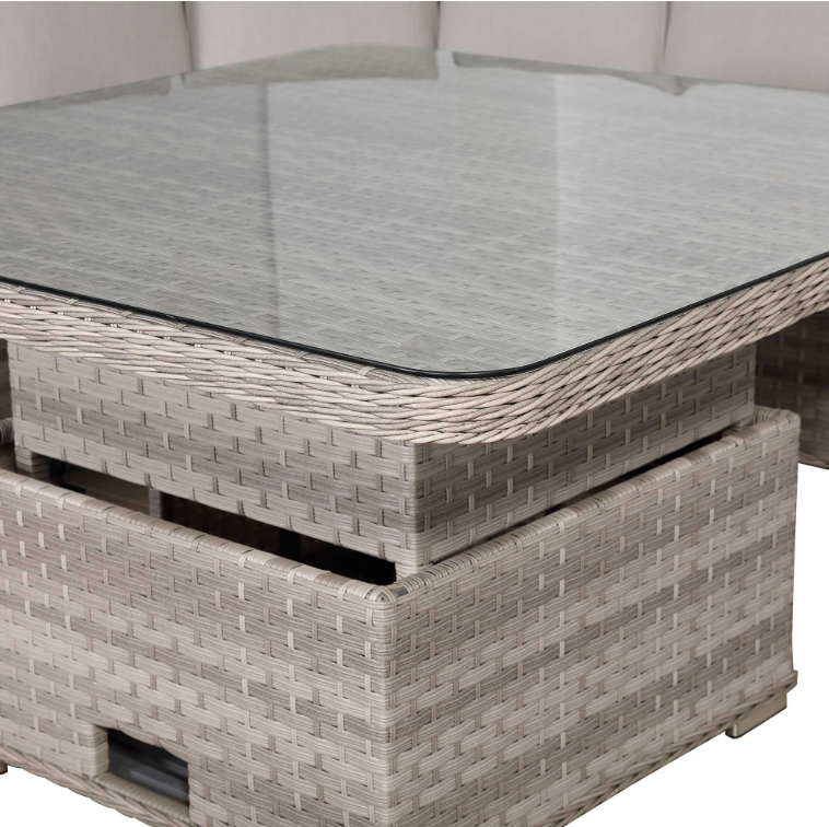 Sorrento Rattan Garden Sofa Set Rising Table | Outdoor Furniture UK