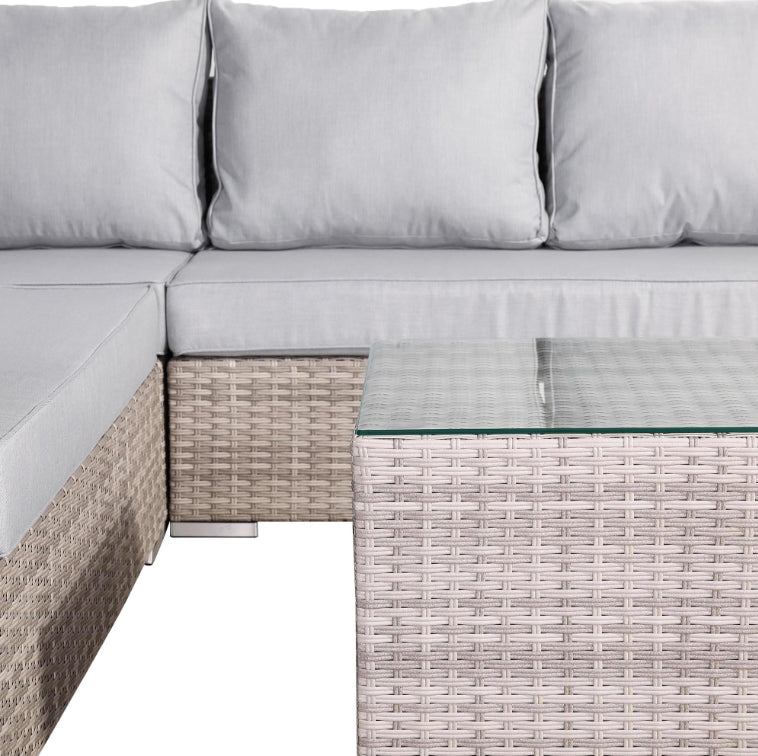 Valencia L Shaped Rattan Garden Sofa Set