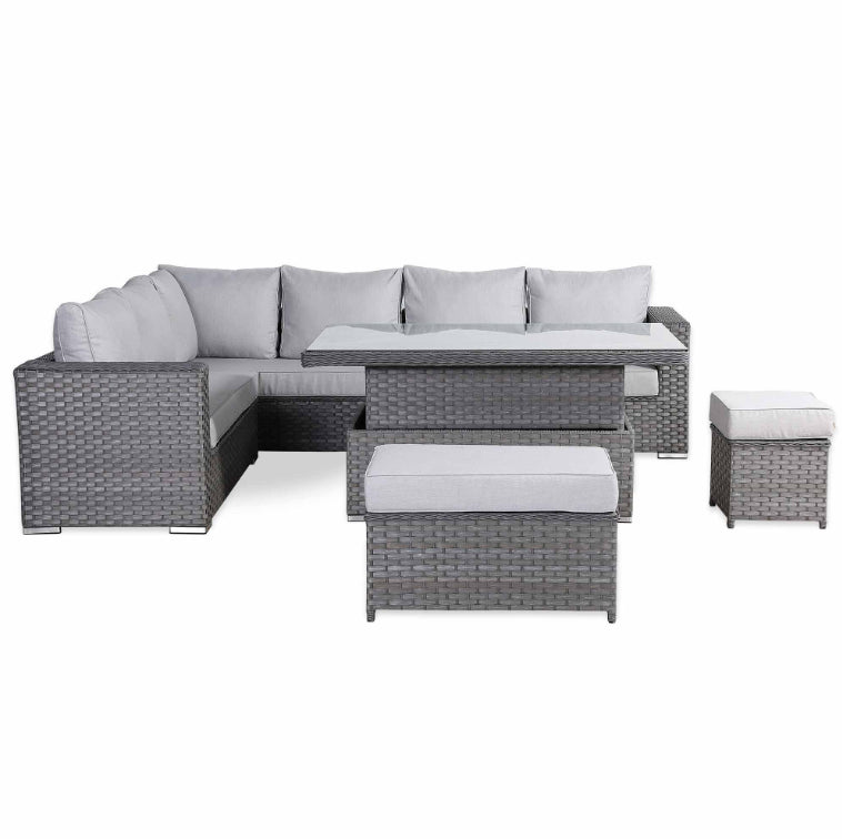 Milano Rattan Garden Sofa Set Rising Table | Outdoor Furniture UK