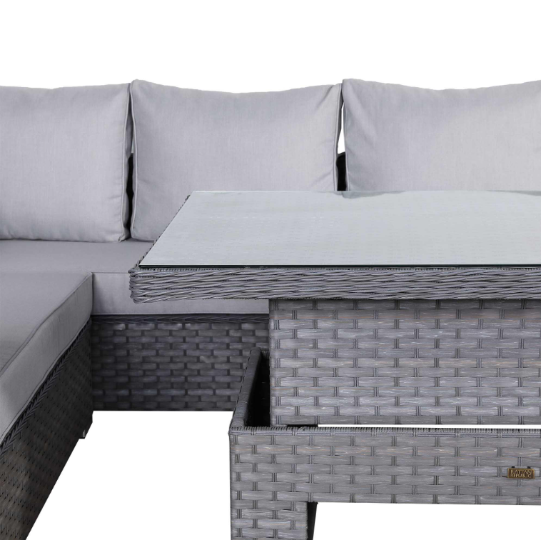 Milano Rattan Garden Sofa Set Rising Table | Outdoor Furniture UK