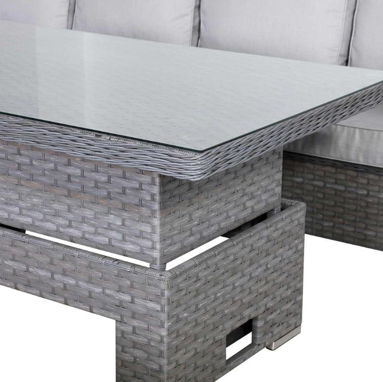 Milano Rattan Garden Sofa Set with Rising Table