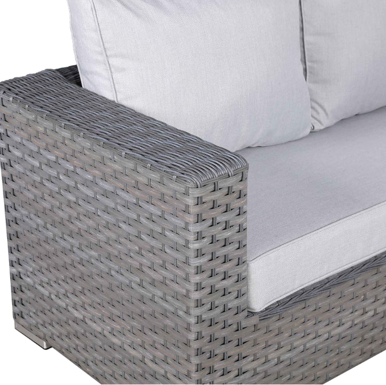 Milano Rattan Garden Sofa Set with Fire Table
