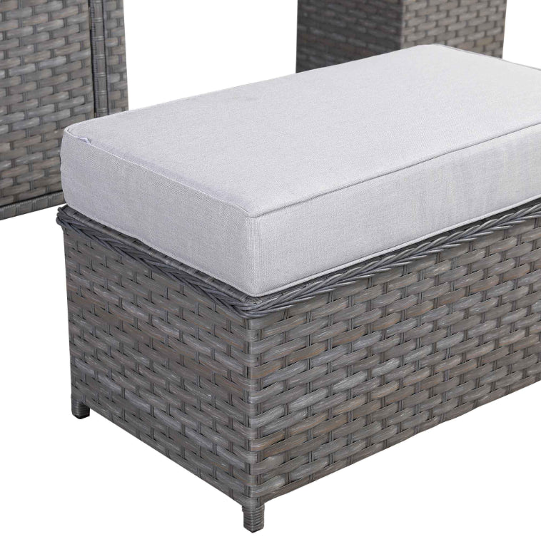 Milano Rattan Garden Sofa Set with Fire Table