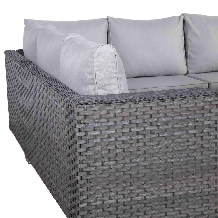 Milano Rattan Garden Sofa Set with Fire Table