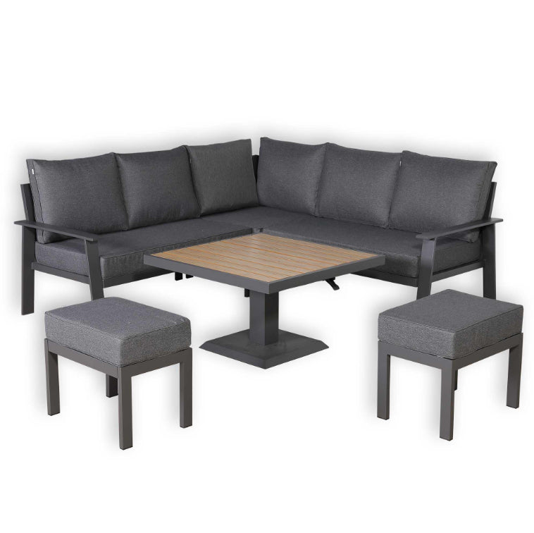 Aria Aluminium Garden Sofa Set Rising Table | Luxury Outdoor UK