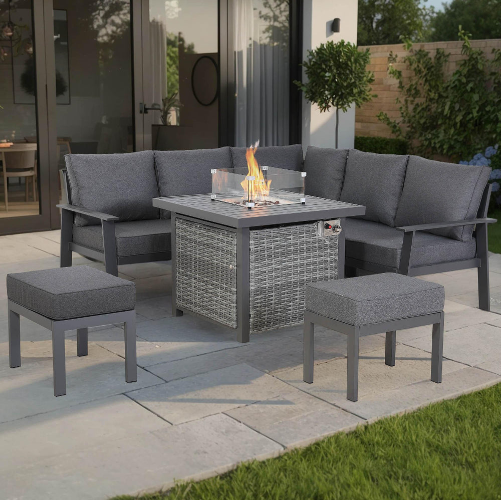 Aria Garden Sofa With Fire Table | Luxury Outdoor Furniture UK