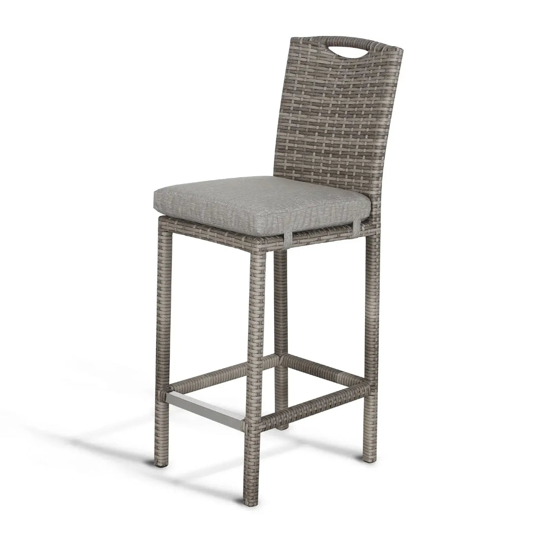 Grey Rattan 6 Seater Outdoor Bar Set