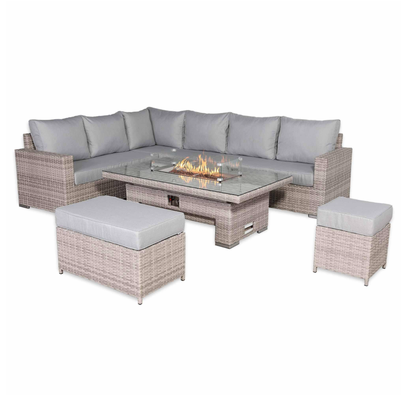 Lucendi Fire Corner Rising Dining Set