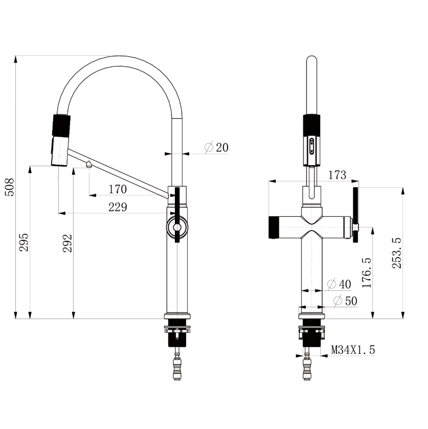 The Chelsea Pull-Out Kitchen Mixer Tap in Chrome | Luxury Kitchen Tap