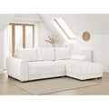 Amalfi velvet corner sofa bed with storage in cream – plush cream velvet L-shaped sofa bed with universal chaise, photo 1 of 2