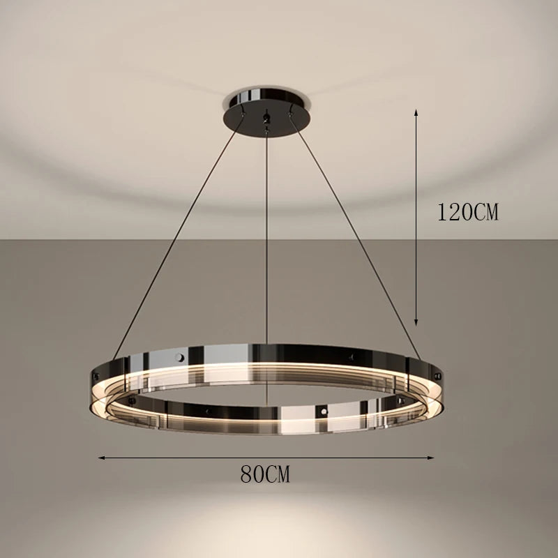 Anello LED ring pendant light 80cm diameter with 120cm adjustable drop - dimensions