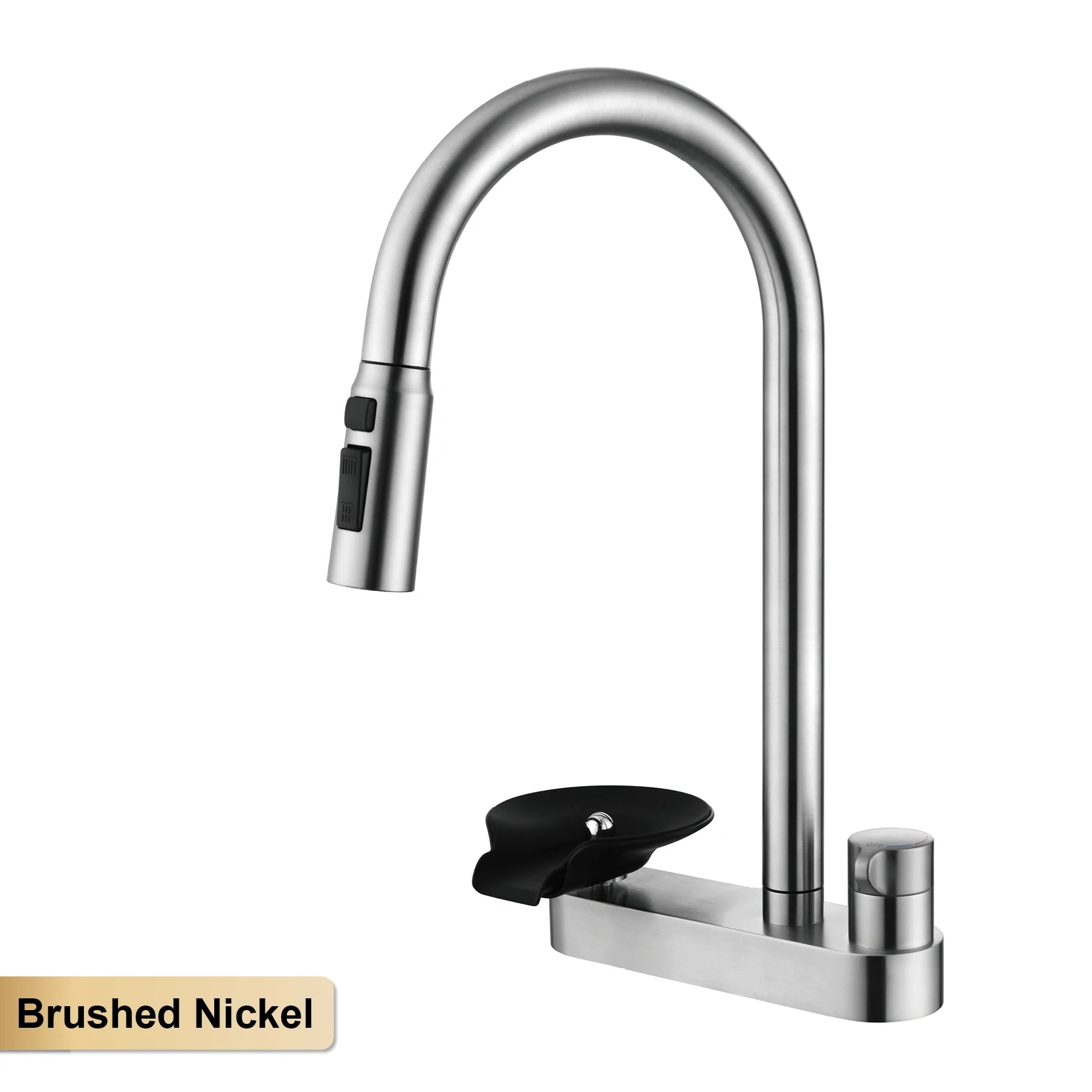 The Belgravia Pull-Out Kitchen Mixer Tap in Brushed Nickel shown on a white studio background