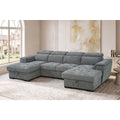 Grey Bellagio Grande U-shape corner sofa bed with storage in a bright living room