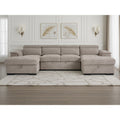 Beige Bellagio Grande U-shape corner sofa bed with storage in an elegant living room