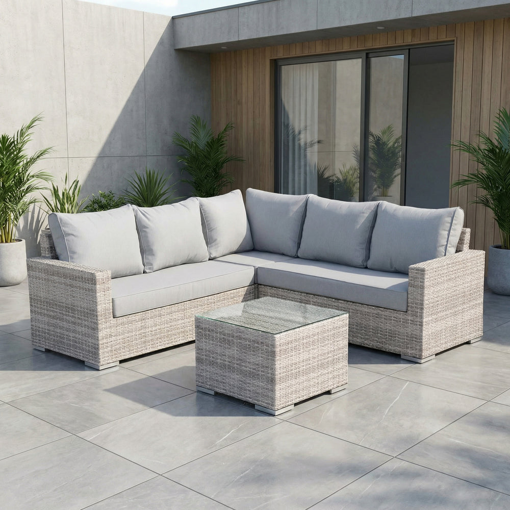 Valencia L-Shaped Rattan Garden Sofa Set | Luxury Outdoor UK